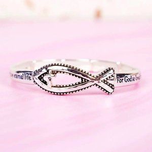 Bracelet. Ichthus Fish. John 3:16 "For God So Loved the World...".